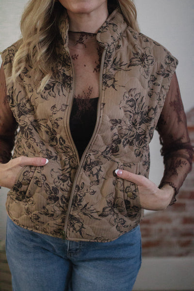 Mila Floral Quilted Vest