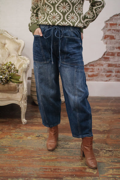 Georgie Tie Barrel Jeans