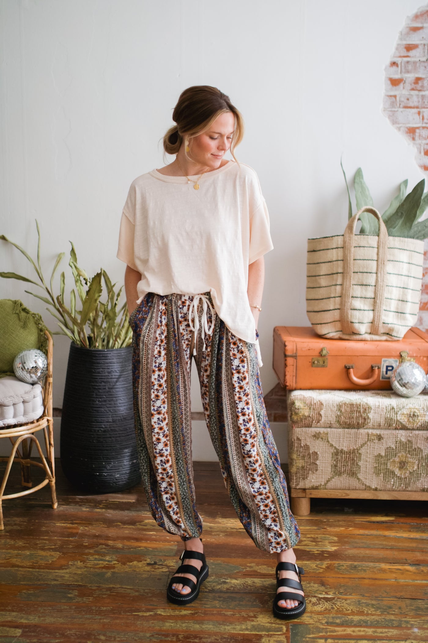 Audrey Mixed Pattern Joggers