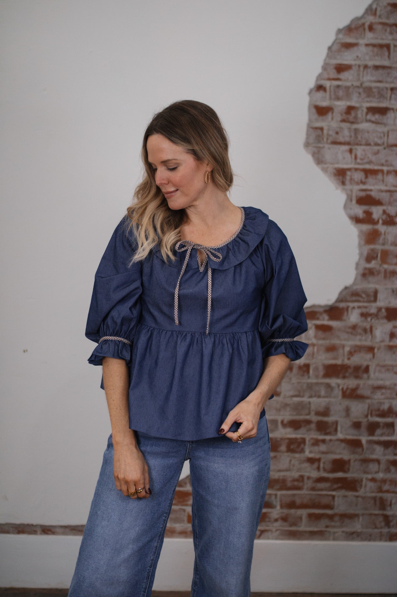 Annie Denim Babydoll Top