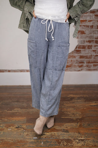 Ellie Striped Drawstring Denim Pants