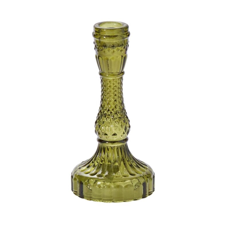 Gillian Glass Candlestick | Green