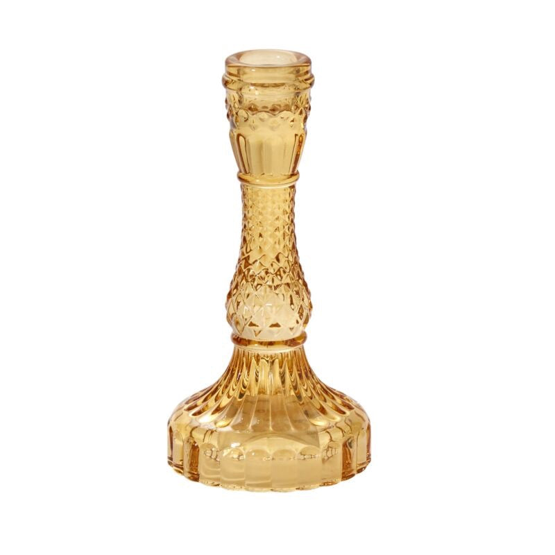 Gillian Glass Candlestick | Amber