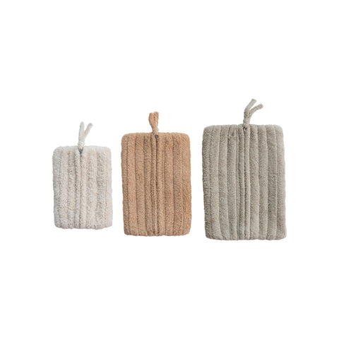 Quilted Cotton Terry Zip Pouches | Set of 3