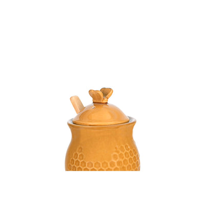 Stoneware Honey Jar + Honey Dipper