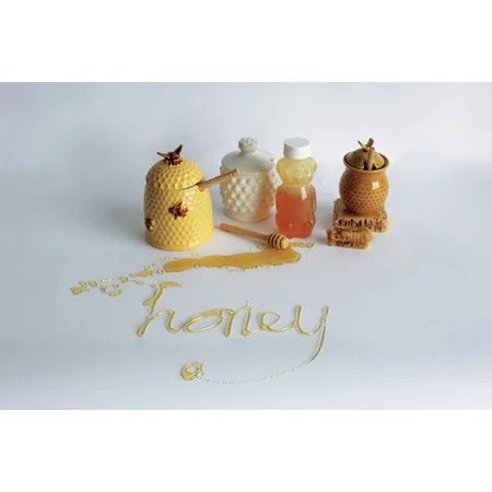 Stoneware Honey Jar + Honey Dipper