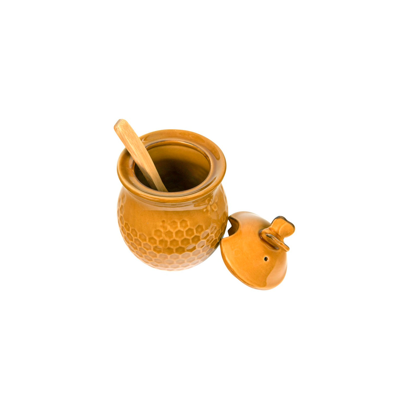 Stoneware Honey Jar + Honey Dipper