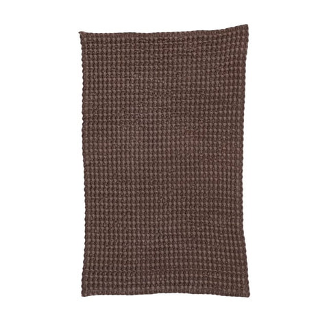 Stonewashed Cotton Waffle Tea Towel | Mocha