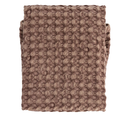 Stonewashed Cotton Waffle Tea Towel | Mocha