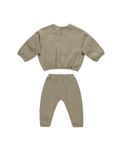 Textured Sweat Set | Olive