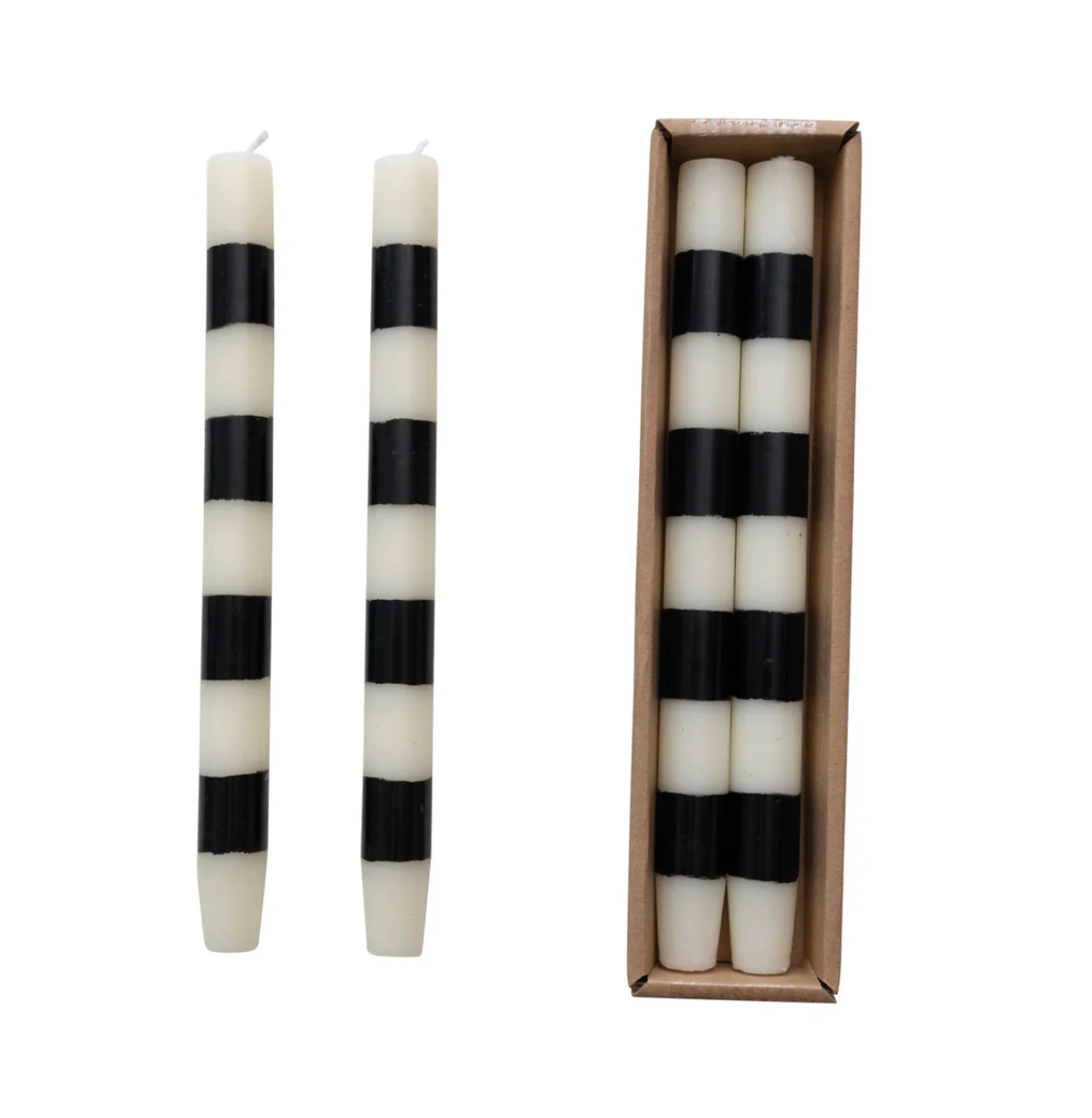 10" Striped Unscented Taper Candles