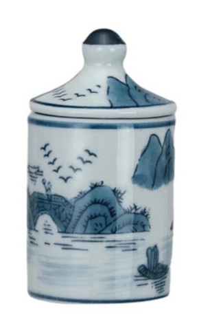 Hand-Painted Stoneware Spice Jar