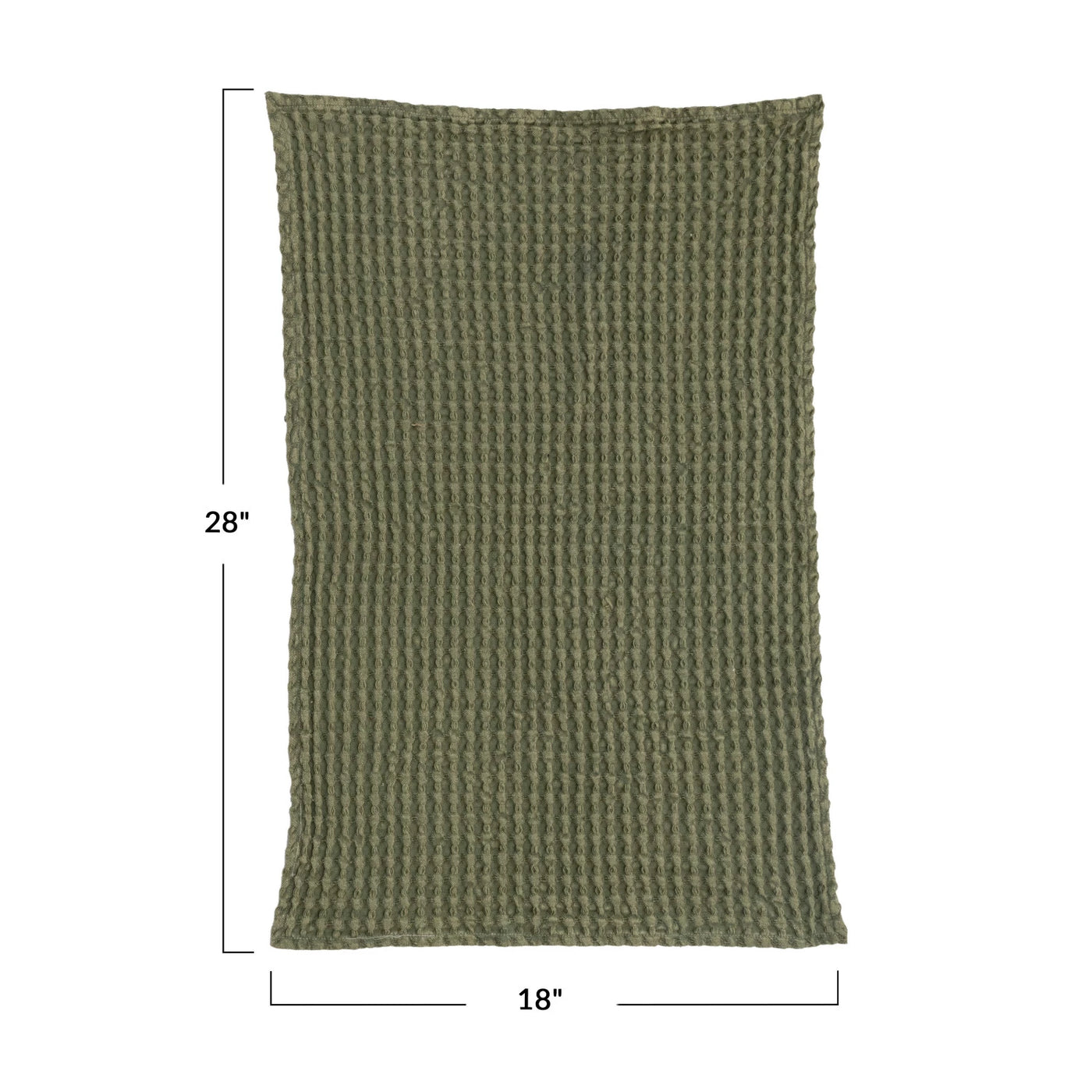 Stonewashed Cotton Waffle Weave Tea Towel | Green