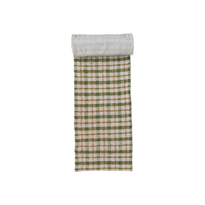 108" Plaid Woven Cotton Table Runner