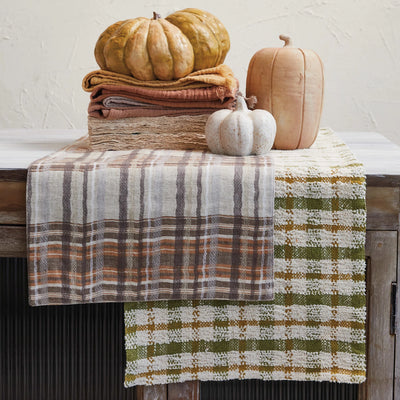 108" Plaid Woven Cotton Table Runner