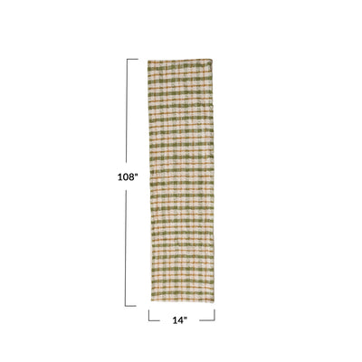 108" Plaid Woven Cotton Table Runner