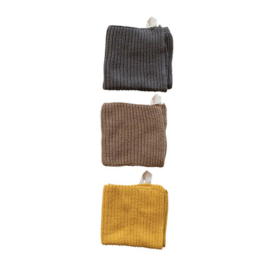 Cotton Knit Dish Cloths | Set of 3