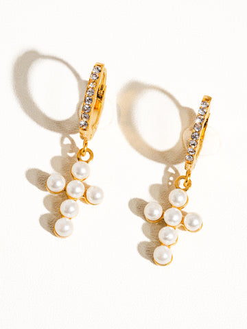 Bella Non-Tarnish Petite Cross Earring