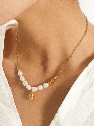 Romy Non-Tarnish Pearl Drop Necklace