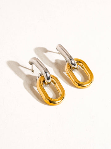 Jaxon 18K Non-Tarnish Double Chain Earring