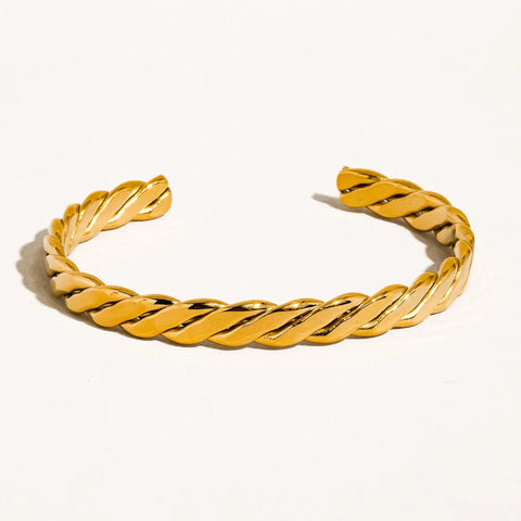 Benir 18K Non-Tarnish Braided Bangle