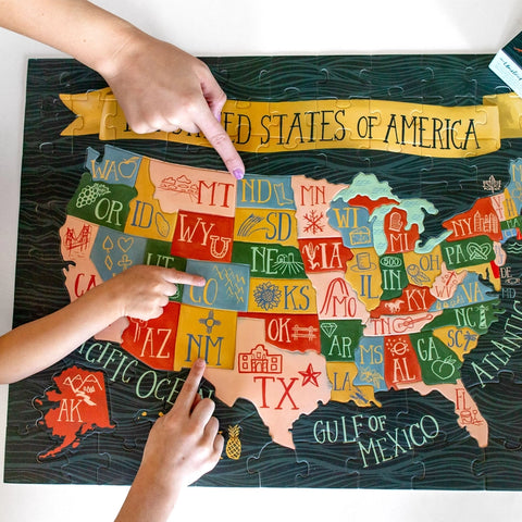 The United States of America Hand-Painted Puzzle