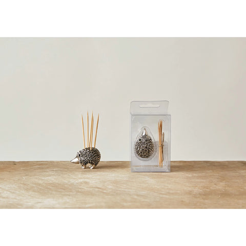 Pewter Hedgehog Toothpick Holder