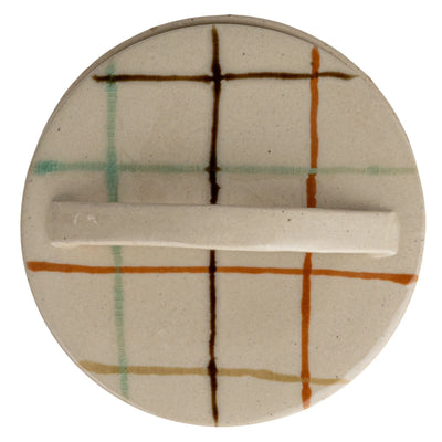 Plaid Hand-Painted Stoneware Dish