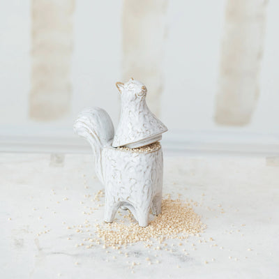 Stoneware Squirrel Jar