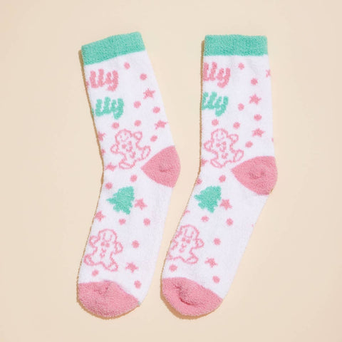 Gingerbread Fuzzy Socks