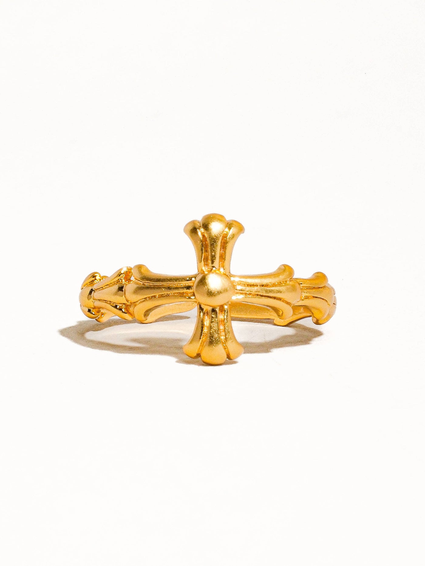 Ruth 18K Vintage Adjustable Cross Ring