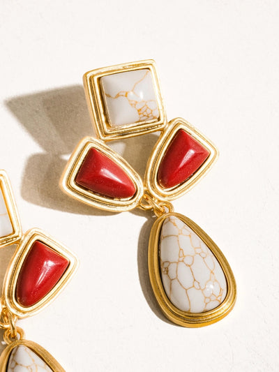 Dune Western Stone Earring | Red