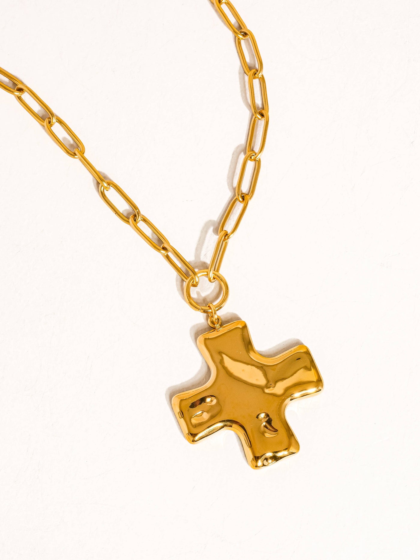 Mari 18K Non-Tarnish Cross Chain Necklace