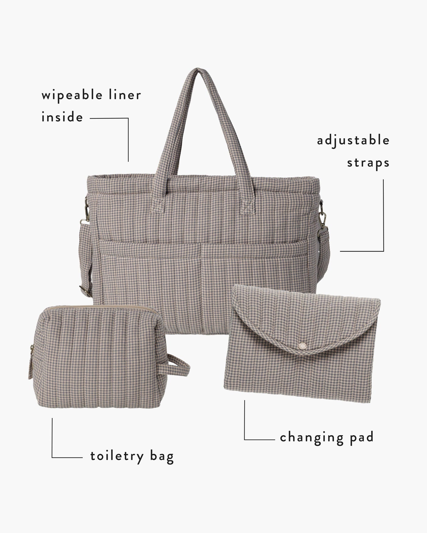 Diaper Bag | Indigo Gingham