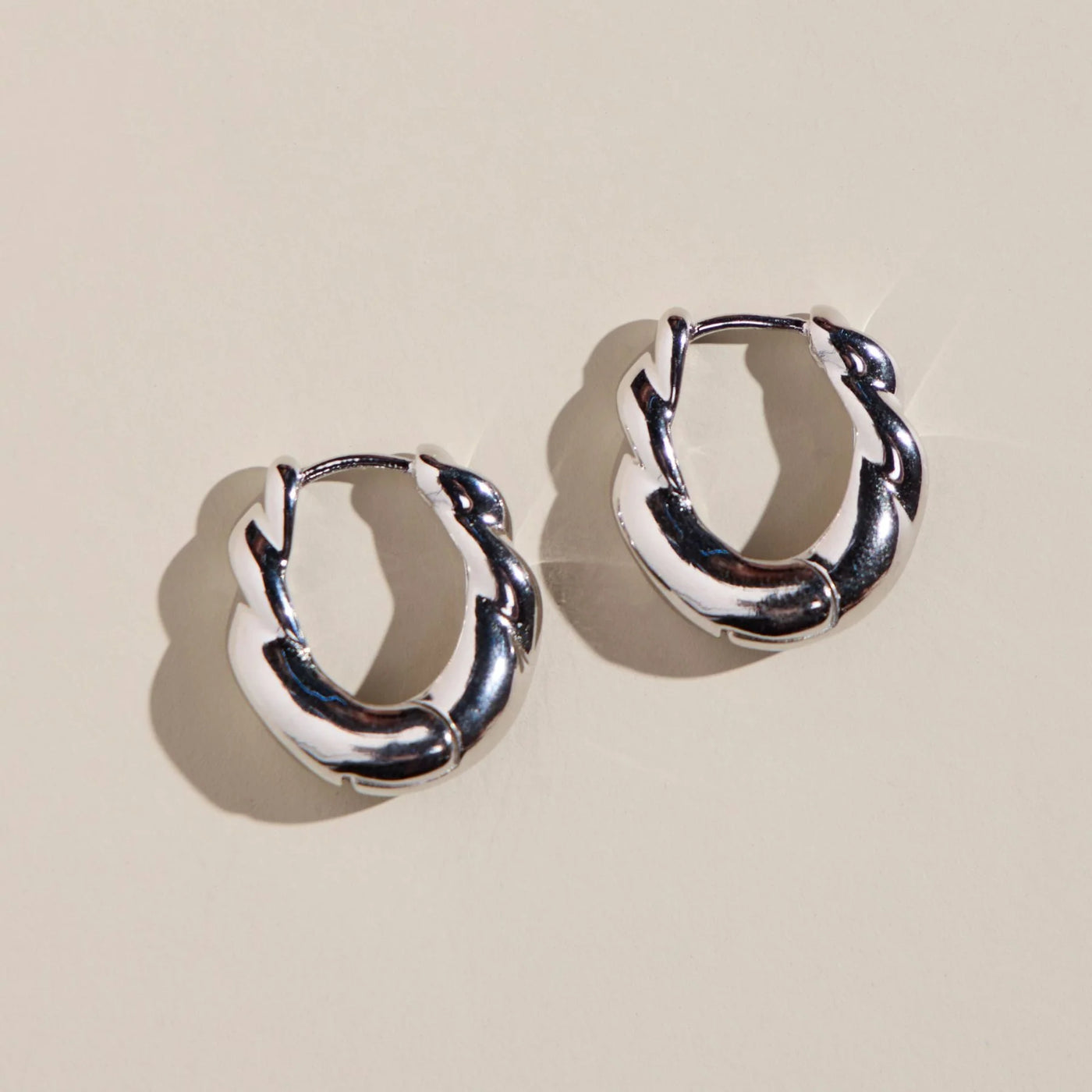 Liv Wide Twist Hoops | Silver