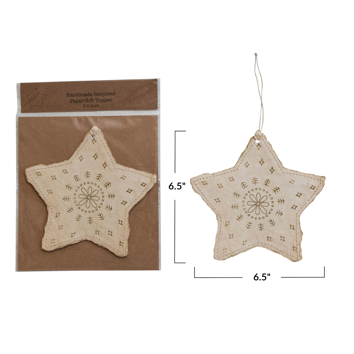 Handmade Recycled Paper Gift Tag | Star