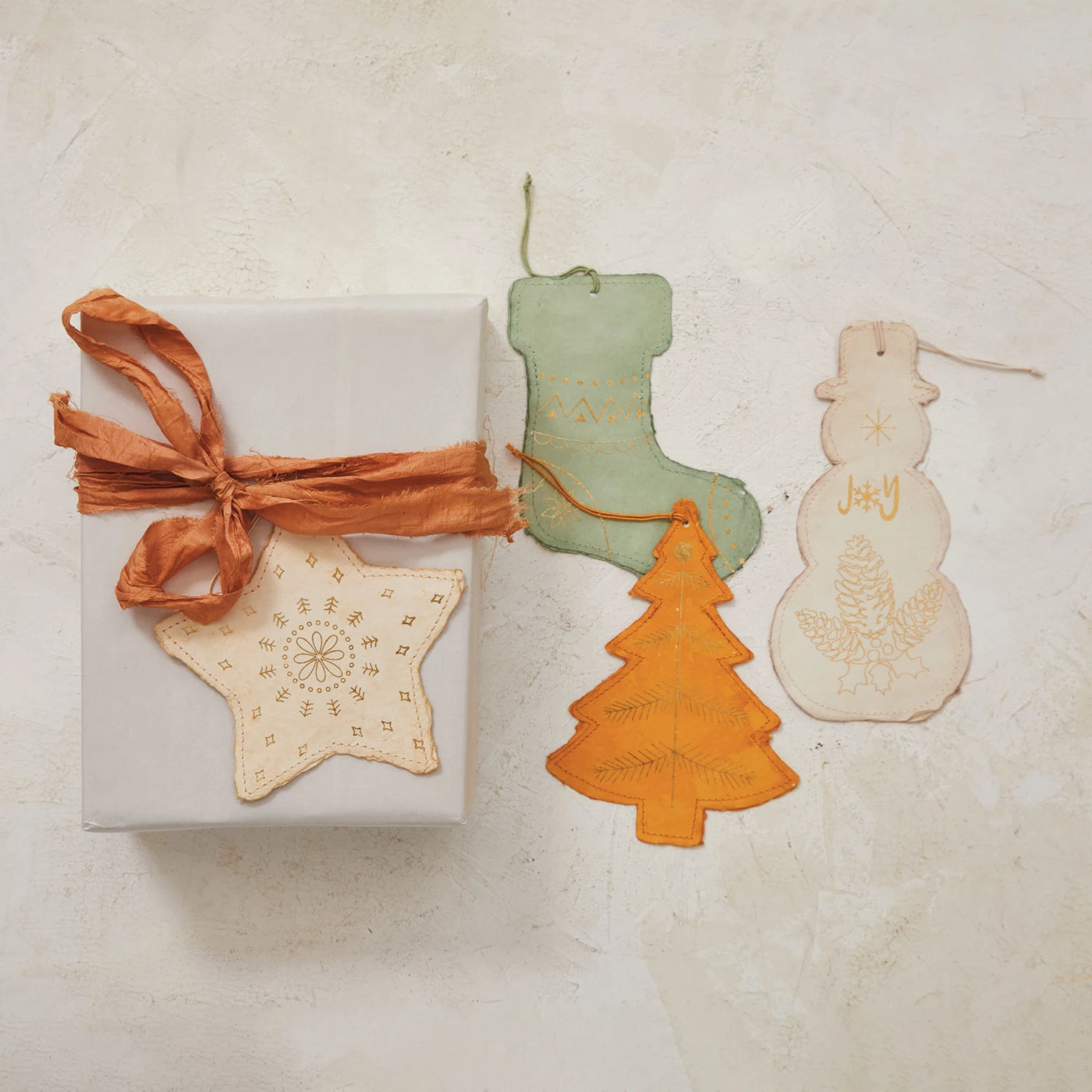 Handmade Recycled Paper Gift Tag | Stocking