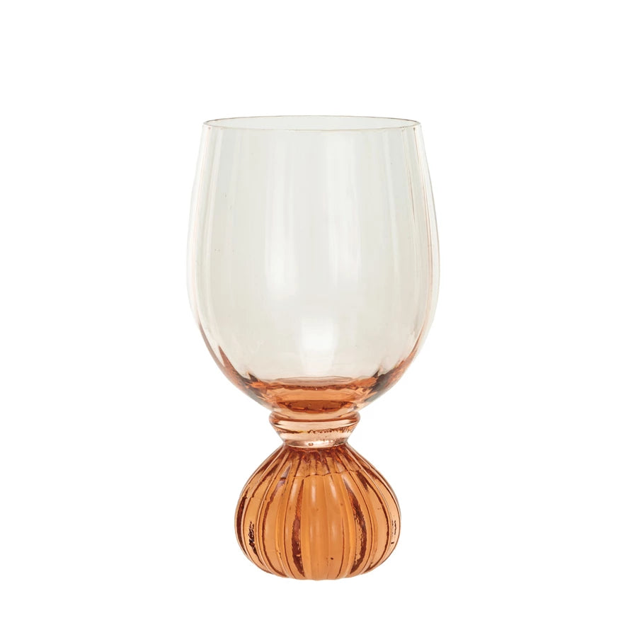 14 oz. Ribbed Footed Wine Glass