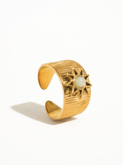 Elena Non-Tarnish Sun Stone Ring